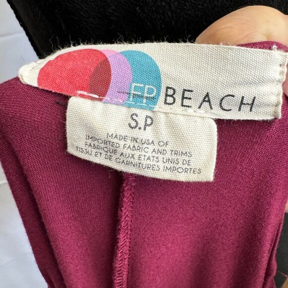 Free People Beach Cowl Neck Mini Dress Burgundy - Picture 4 of 9